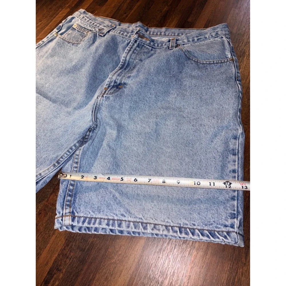 VTG Members Mark Mens Light Wash Denim Jean Shorts Size 38 Blue Cotton Relaxed
